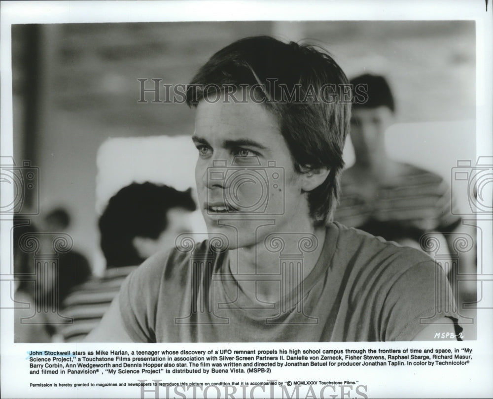 1985 Press Photo Actor John Stockwell in &quot;My Science Project&quot; Film - Historic Images