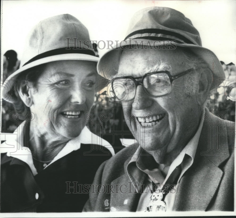 1976 Andy Devine and wife Dorothy to celebrate his 70th birthday. - Historic Images