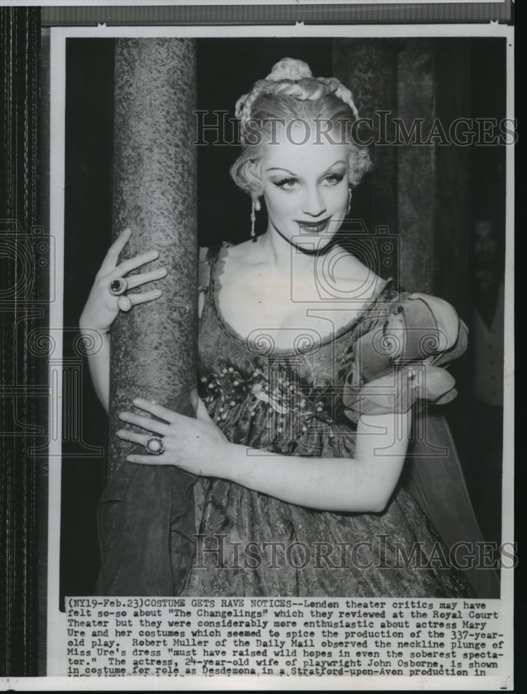 1961 Actress Mary Ure as Desdemona in Stratford-upon-Avon Production - Historic Images