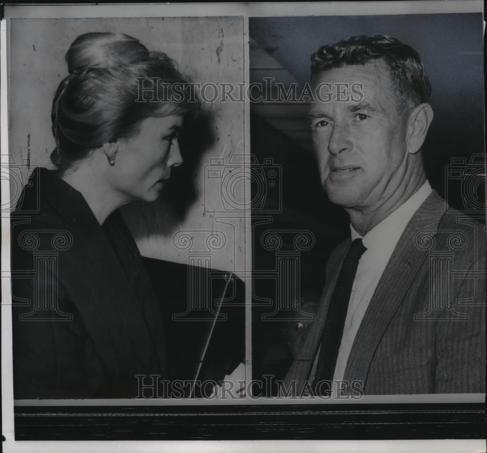 1960 Press Photo Betty Ann DeNoon Hayden and Sterling Hayden outside court- Historic Images