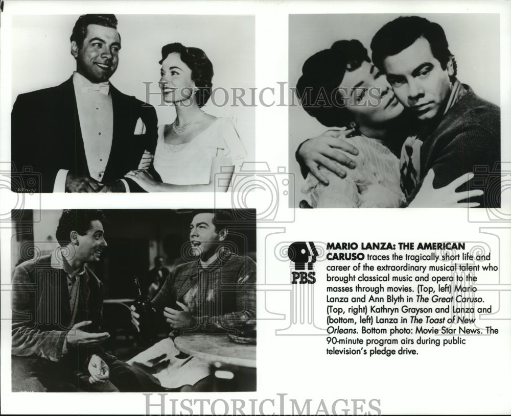 1993 Press Photo Mario Lanza The American Caruso with Ann Blyth PBS