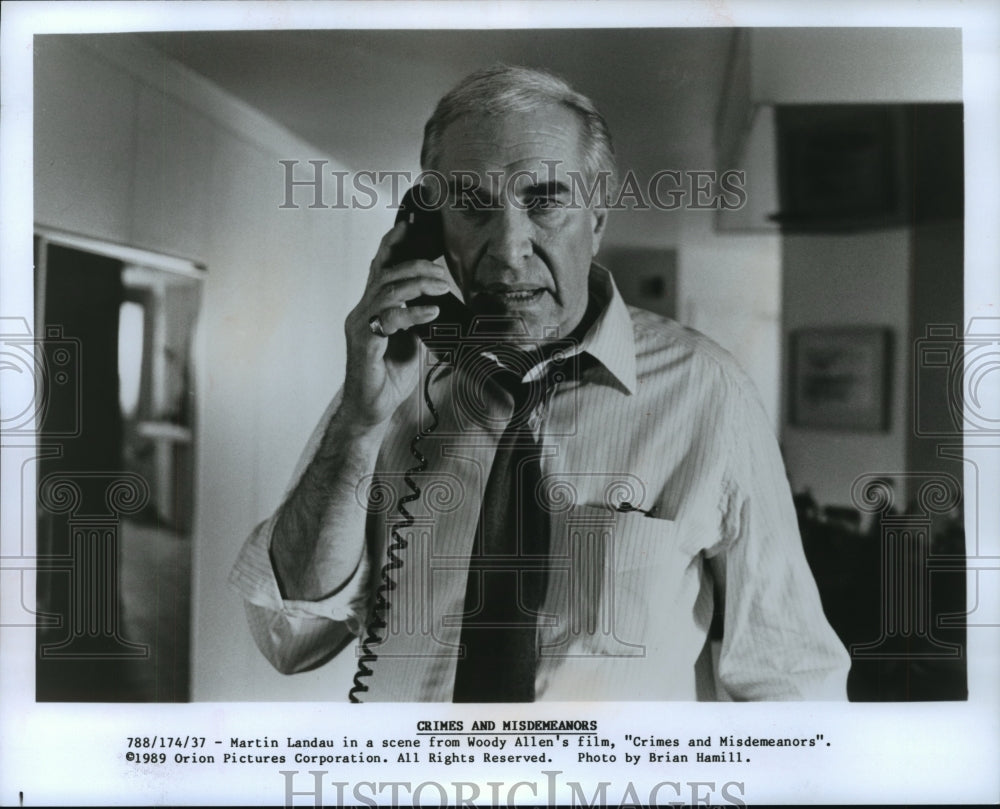 1989 Martin Landau stars in Crimes and Misdemeanors. - Historic Images