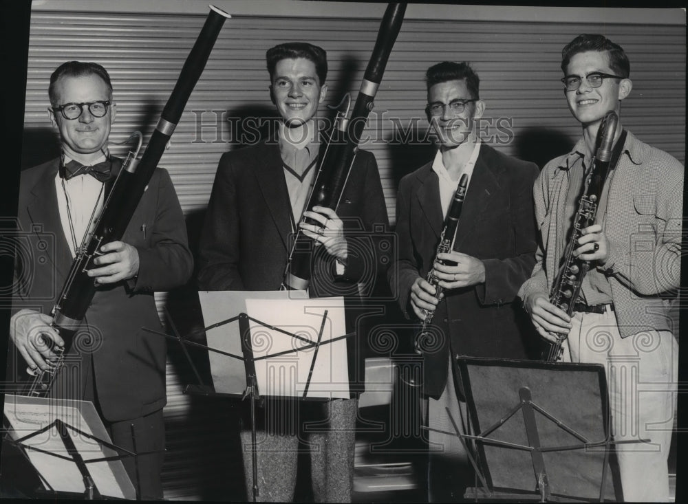 1954 Kermit Hosch with bassoonists &amp; clarinetists, Spokane Symphony-Historic Images