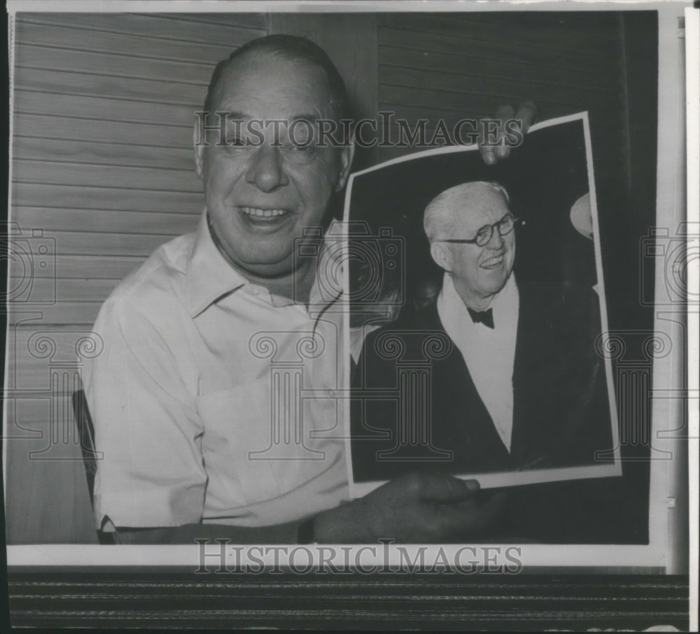 1965 Comedian Joe E. Lewis holds picture of ex-Ambassador Kennedy-Historic Images