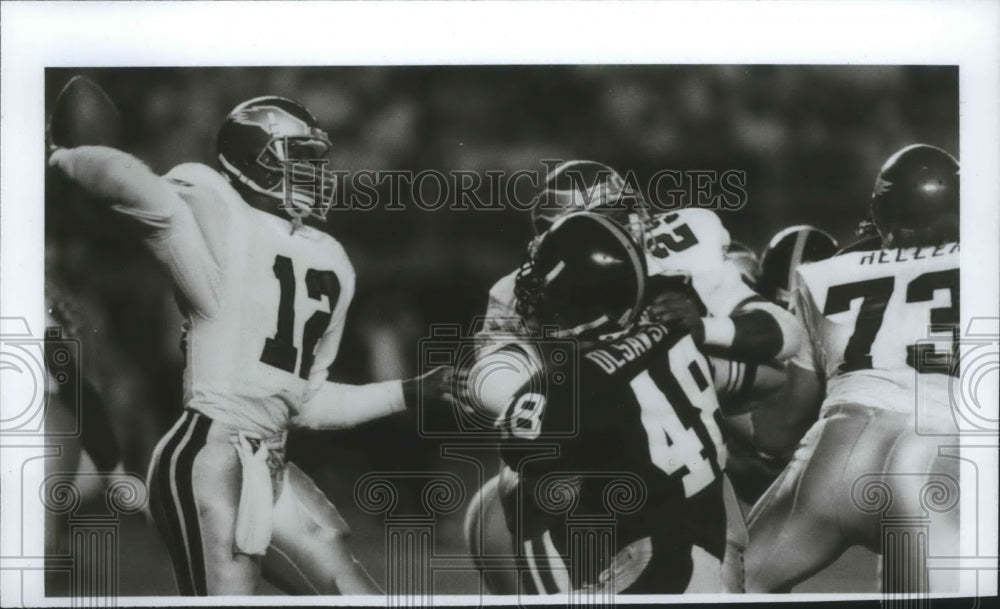 1990 Press Photo Philadelphia Eagles football quarterback Randall Cunnungham - Historic Images