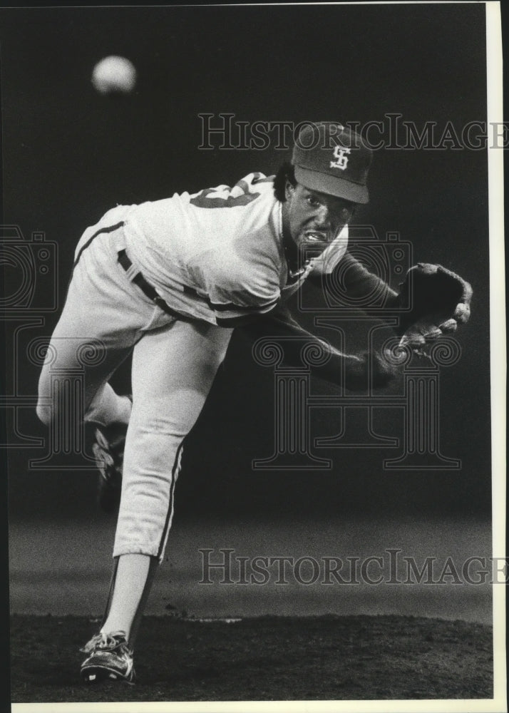 1986 Baseball player Ricky Bones heats it up  - Historic Images