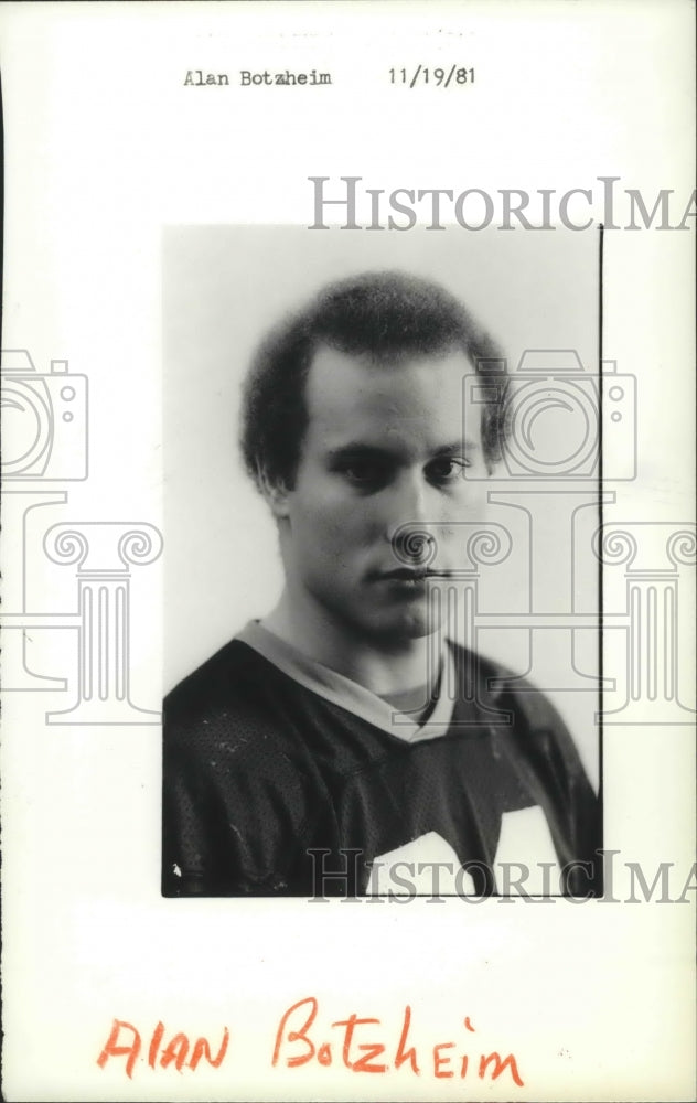 1981 Press Photo Football star Alan Botzheim - sps00590-Historic Images