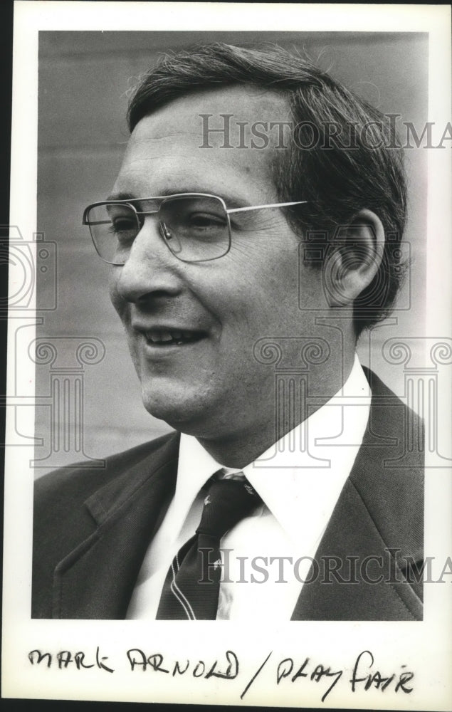 1985 Press Photo Playfair Horse racing general manager, Mark Arnold - sps00694 - Historic Images