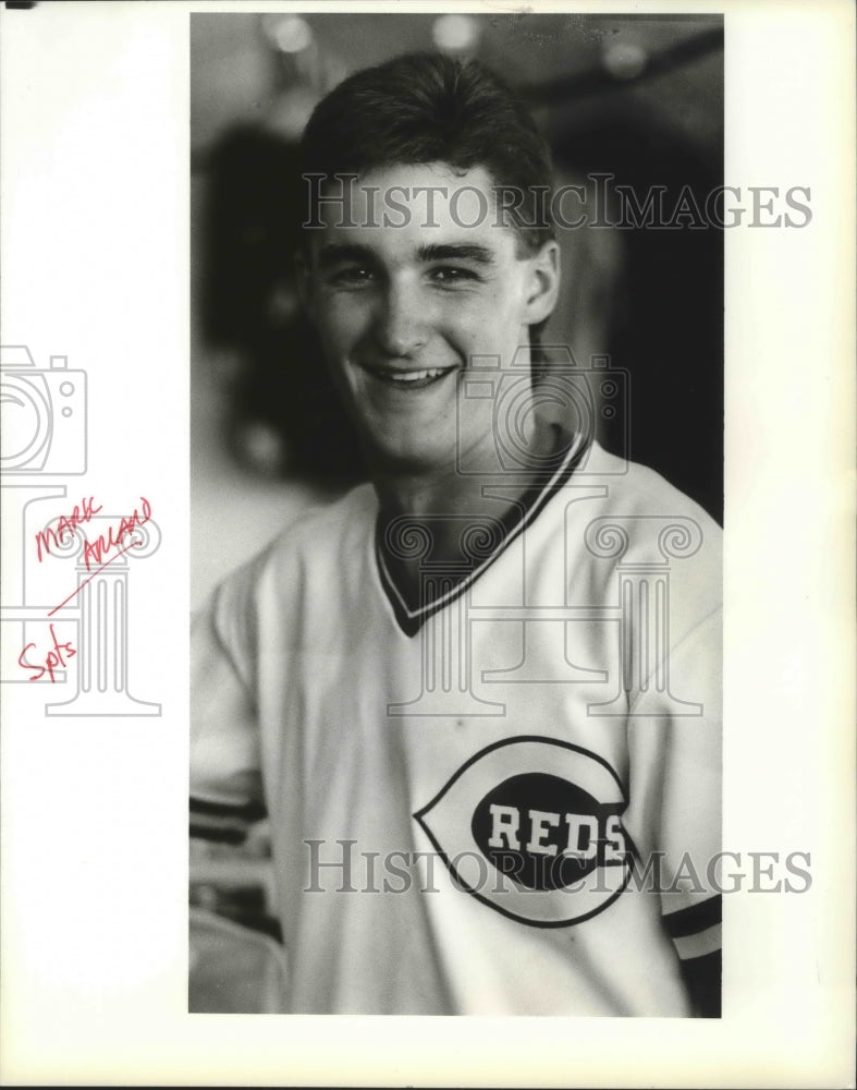 1990 Press Photo Cincinnati Reds baseball player, Mark Arland - sps00729 - Historic Images