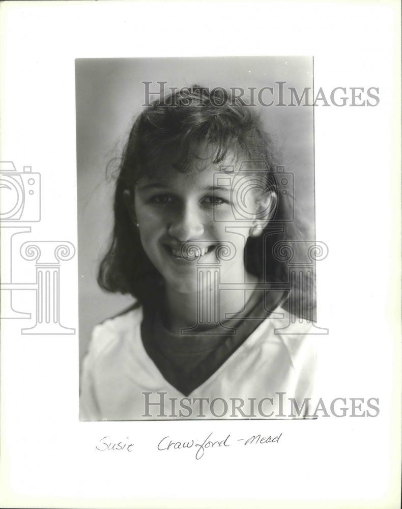1987 Press Photo Mead High School softball player Susie Crawford - sps01116-Historic Images