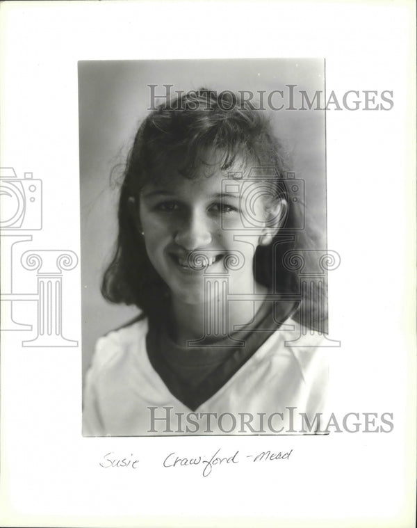 1987 Press Photo Mead High School softball player Susie Crawford sps