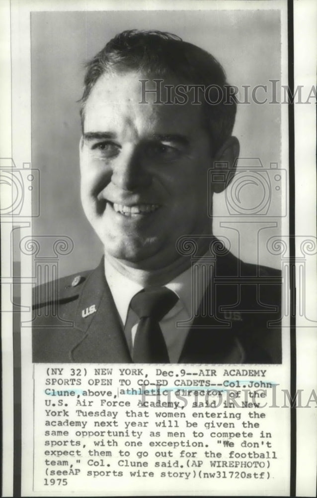 1975 Press Photo Colonel John Clune becomes athletic director of Air Force - Historic Images