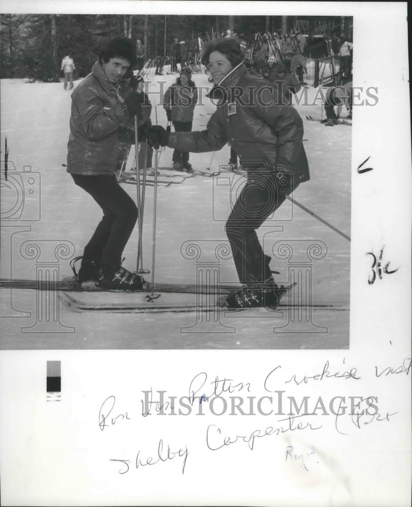 1973 Press Photo Ron Van Patton and Shelby Carpenter, Ski Instructors - Historic Images