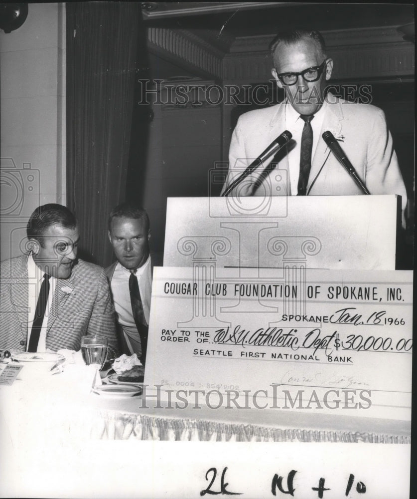 1966 Press Photo Athletic Director Stan Bates accepts donation - sps01533-Historic Images