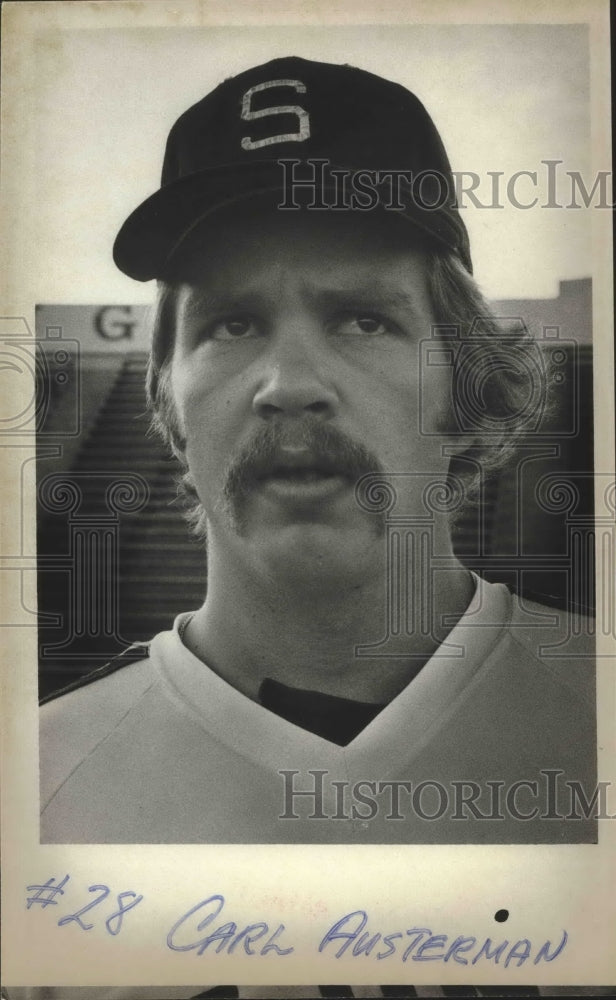 1982 Baseball player Carl Austerman is #28 on the roster  - Historic Images