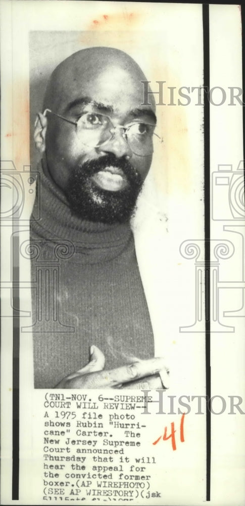 1975 A 1975 file photo showing boxer Rubin &quot;Hurricane&quot; Carter - Historic Images