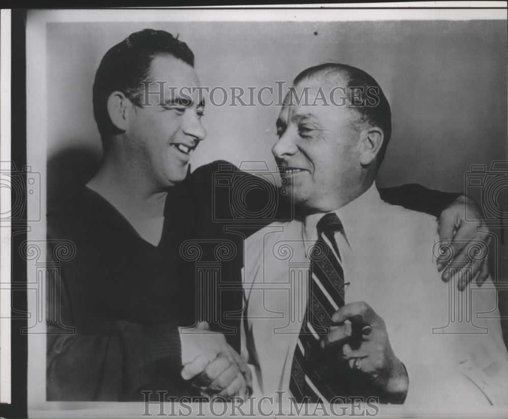 1953 Baseball manager, Jimmy Dykes and companion  - Historic Images