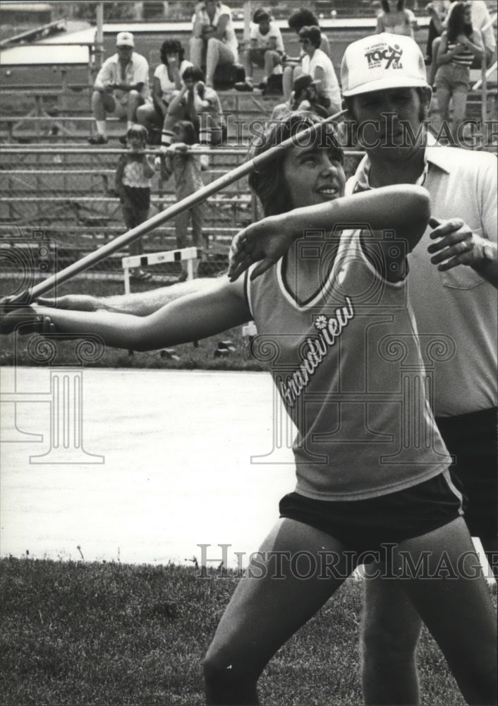 1992 Press Photo Track and field athlete, Stephanie Drier with Coach Al Arnold-Historic Images