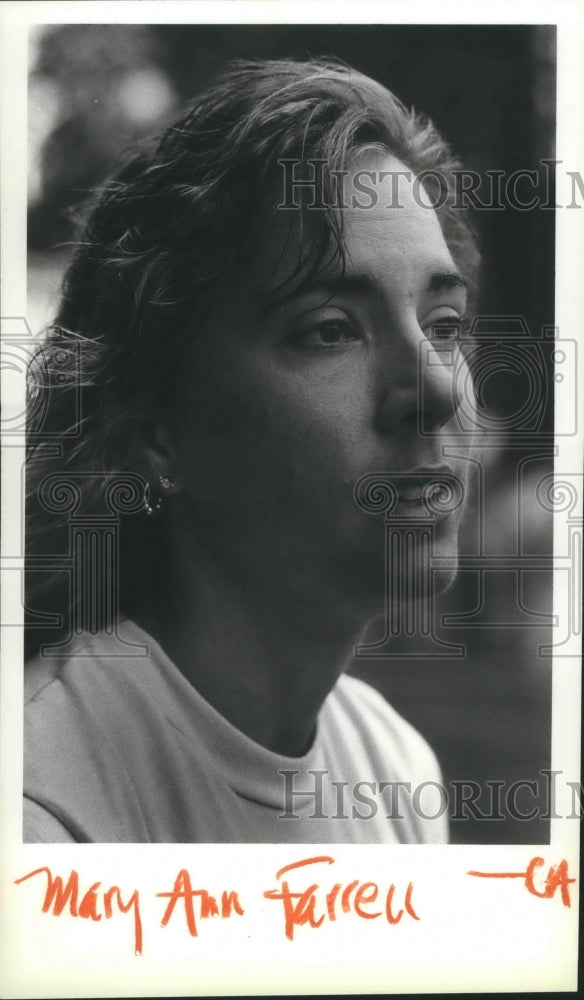 1989 Press Photo Track &amp; field runner, Mary Anne Farrell, wins 12th CdA Marathon - Historic Images