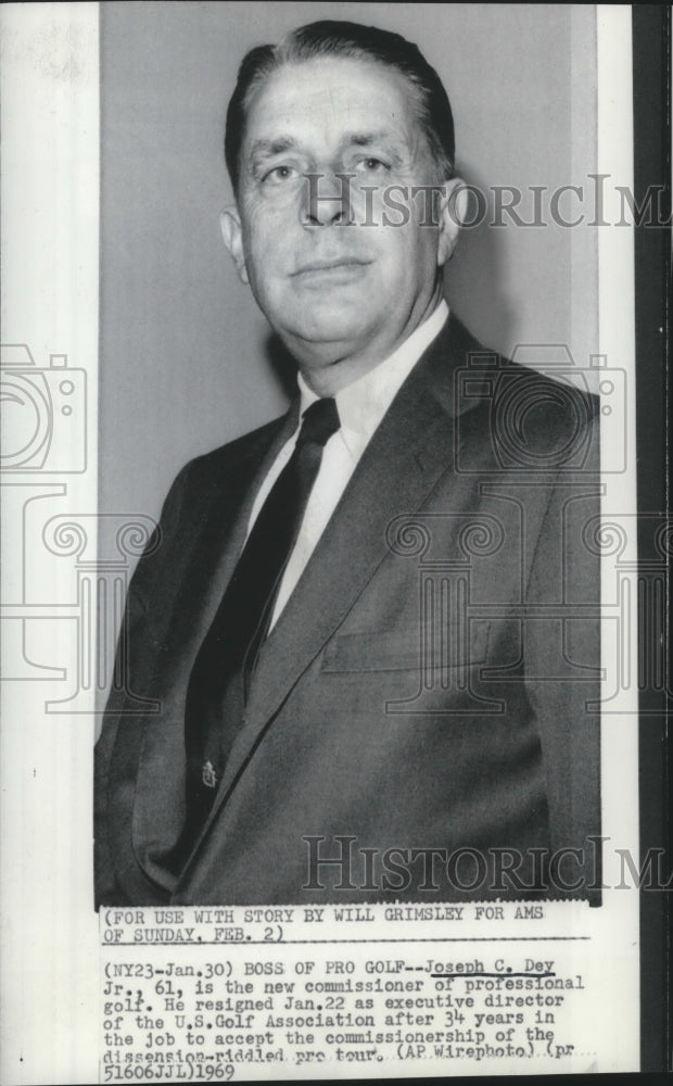 1969 Press Photo Joseph C. Dey Junior-New Commissioner of Professional Golf-Historic Images