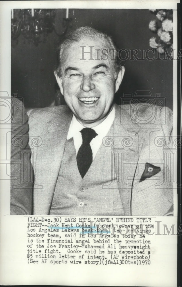 1970 Press Photo Jack Kent Cooke, Los Angeles Lakers basketball team owner - Historic Images