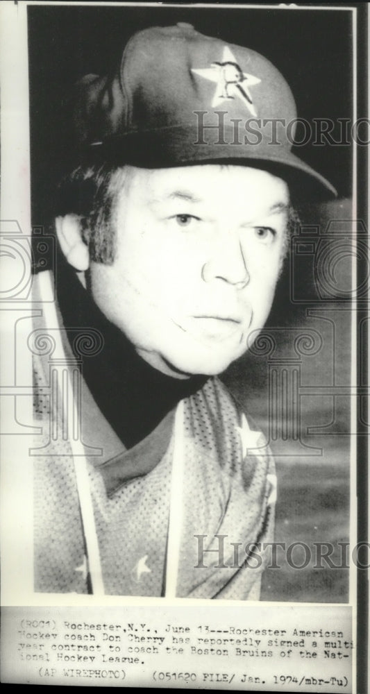 1974 Boston Bruins hockey team&#39;s new coach, Don Cherry  - Historic Images