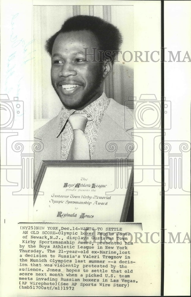 1972 Press Photo Reggie Jones-Olympic Boxer From Newark, New Jersey - sps03568- Historic Images