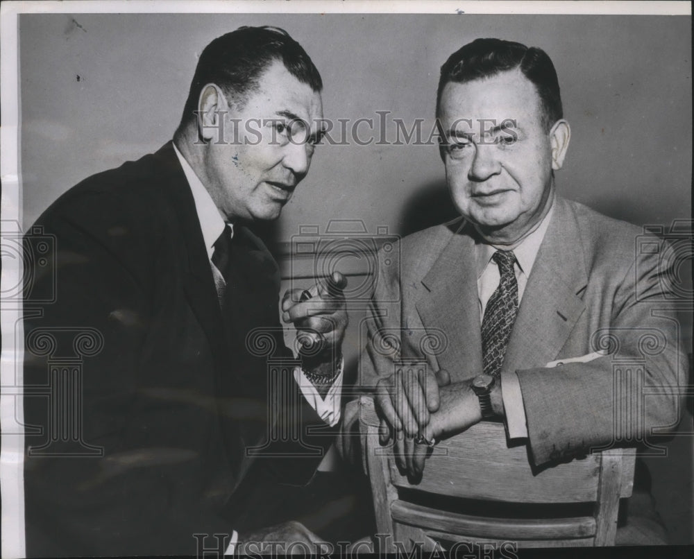 1958 Press Photo Ex-heavyweight boxing champion Jack Dempsey and George Florey- Historic Images