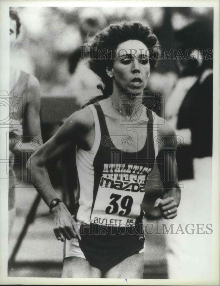 1985 Press Photo American distance ace Mary Decker in Olympic 3,000-meter race- Historic Images