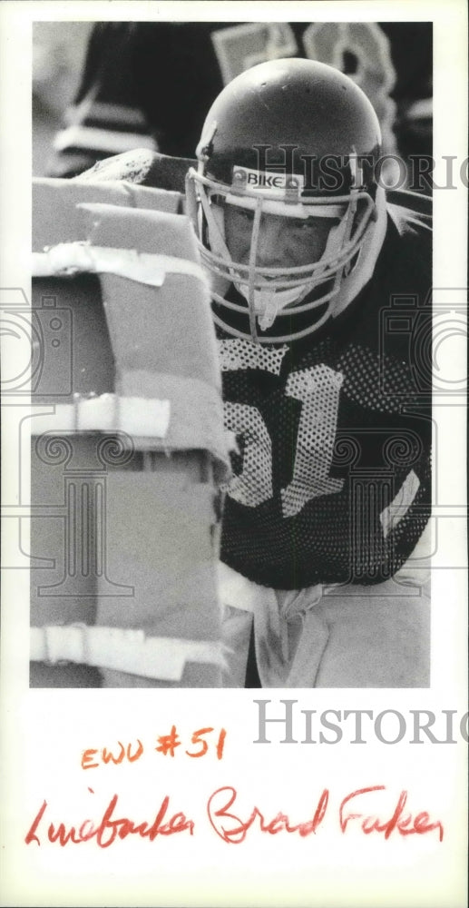 1988 Press Photo EWU Football linebacker Brad Faker - sps05191- Historic Images