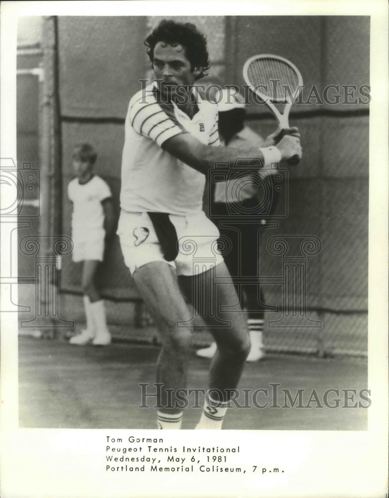 1981 Press Photo Tom Gorman at Peugeot Tennis Invitational - sps05454- Historic Images