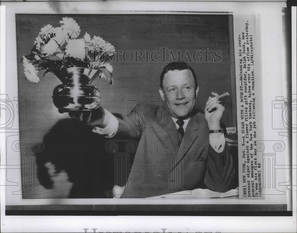 1963 Press Photo New York Yankees baseball new general manager, Ralph Houk-Historic Images