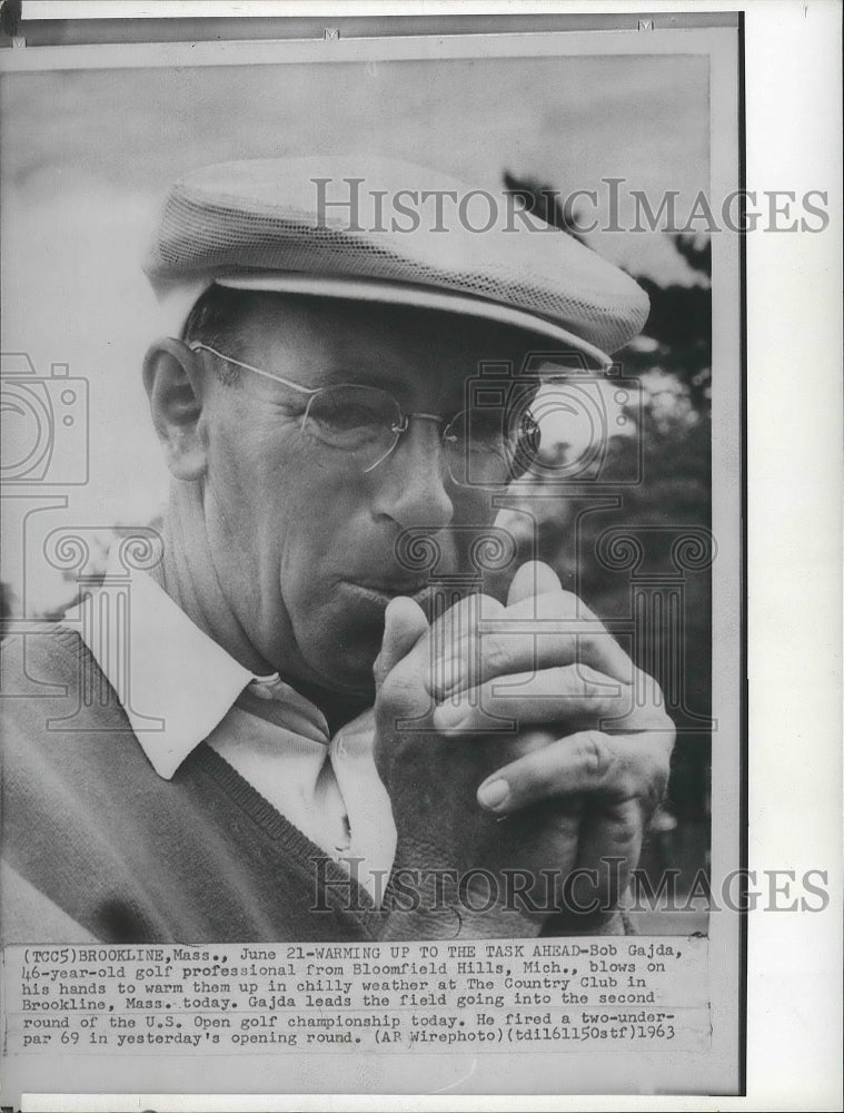 1963 Press Photo Golfer Bob Gajda at the U.S. Open golf championships - Historic Images