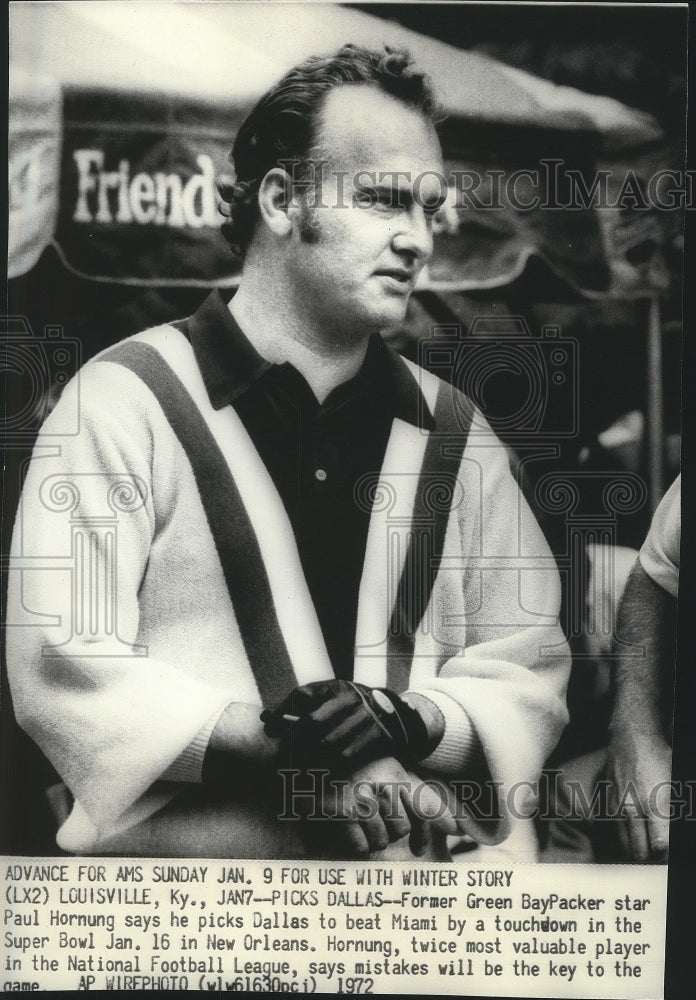 1972 Press Photo Former Green Bay Packer football star, Paul Hornung - sps06749 - Historic Images