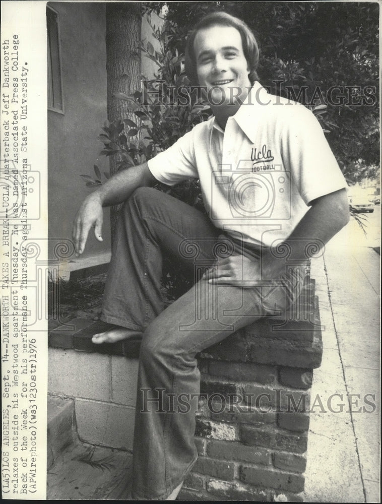 1976 Press Photo UCLA quarterback Jeff Dankworth named College Back of the Week- Historic Images