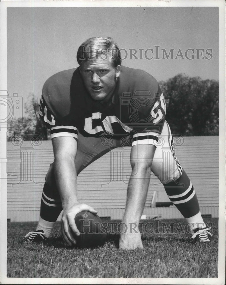 1971 Press Photo Washington State University football center, John Hook- Historic Images