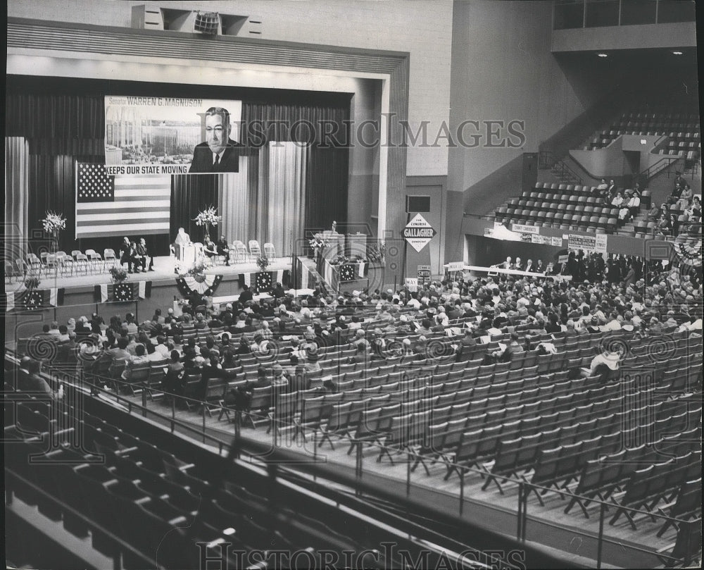 1962 Press Photo Small Democratic rally in behalf of Sen. Warren G. Magnuson-Historic Images