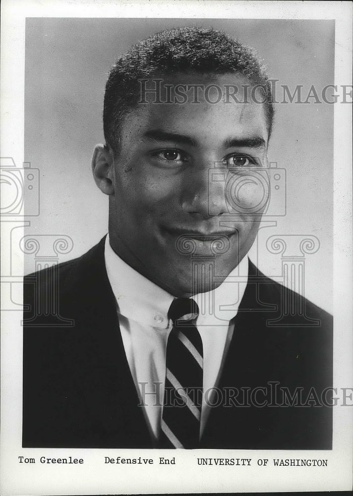 1966 Press Photo University of Washington football defensive end, Tom Greenlee - Historic Images