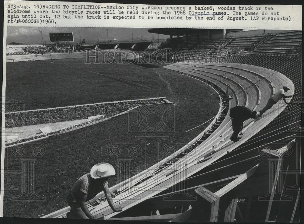 1968 Press Photo Track for 1968 Olympic Games bicycle races readied in Mexico - Historic Images