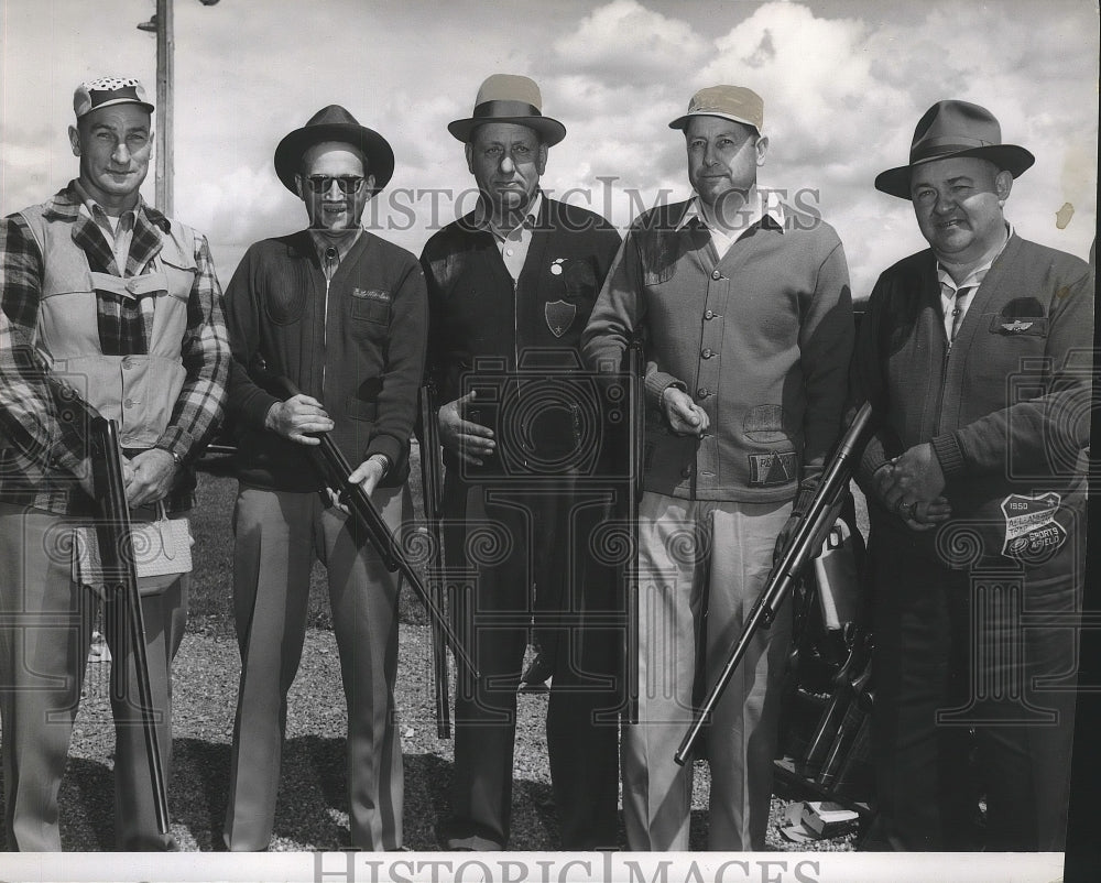 1956 Press Photo Shooting Group: Finnell, Morlan, Valveot, Held and Broke. - Historic Images