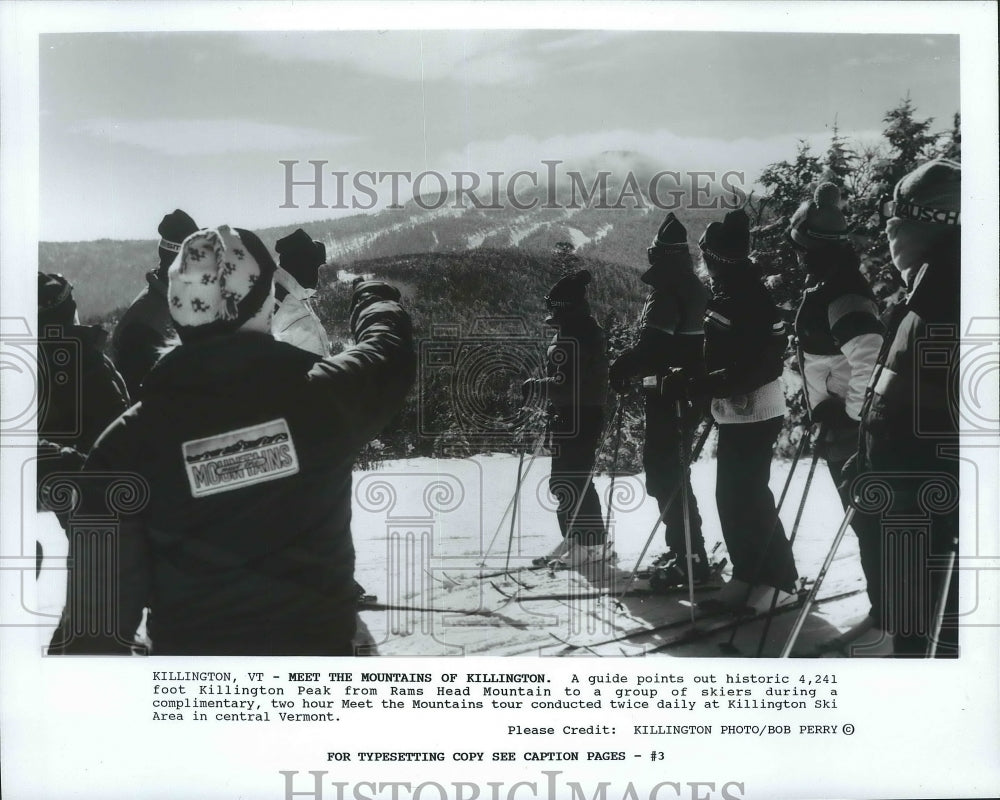 1989 Press Photo Meet the Mountain tour at Killington Ski Area in Vermont- Historic Images