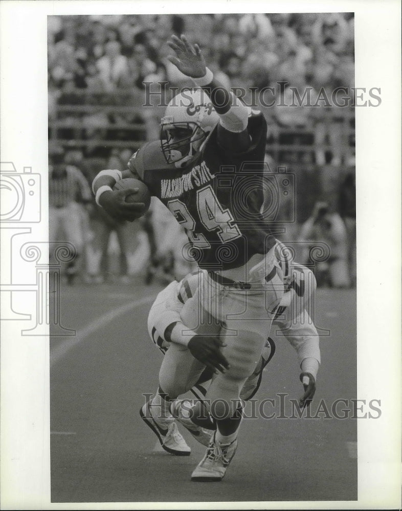 1989 Press Photo Washington State football player, Shaumbe Wright-Fair - Historic Images