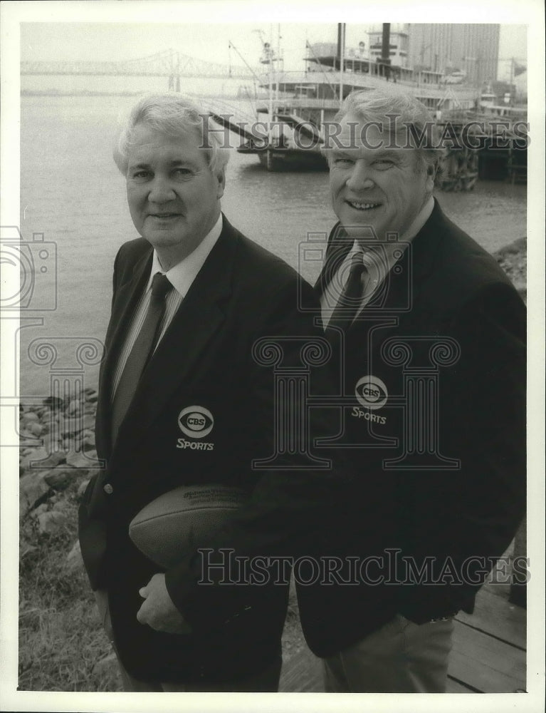 1990 Press Photo Football legend John Madden with Pat Summerall - sps09349- Historic Images