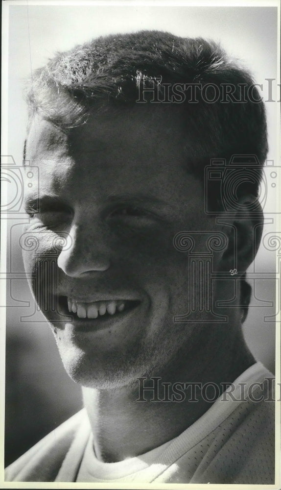 1987 Press Photo Craig Johnson portrait, football player from Coeur d&#39;Alene- Historic Images