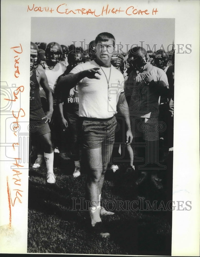 1986 Press Photo North Central High School Football Jerry McCullough - Historic Images