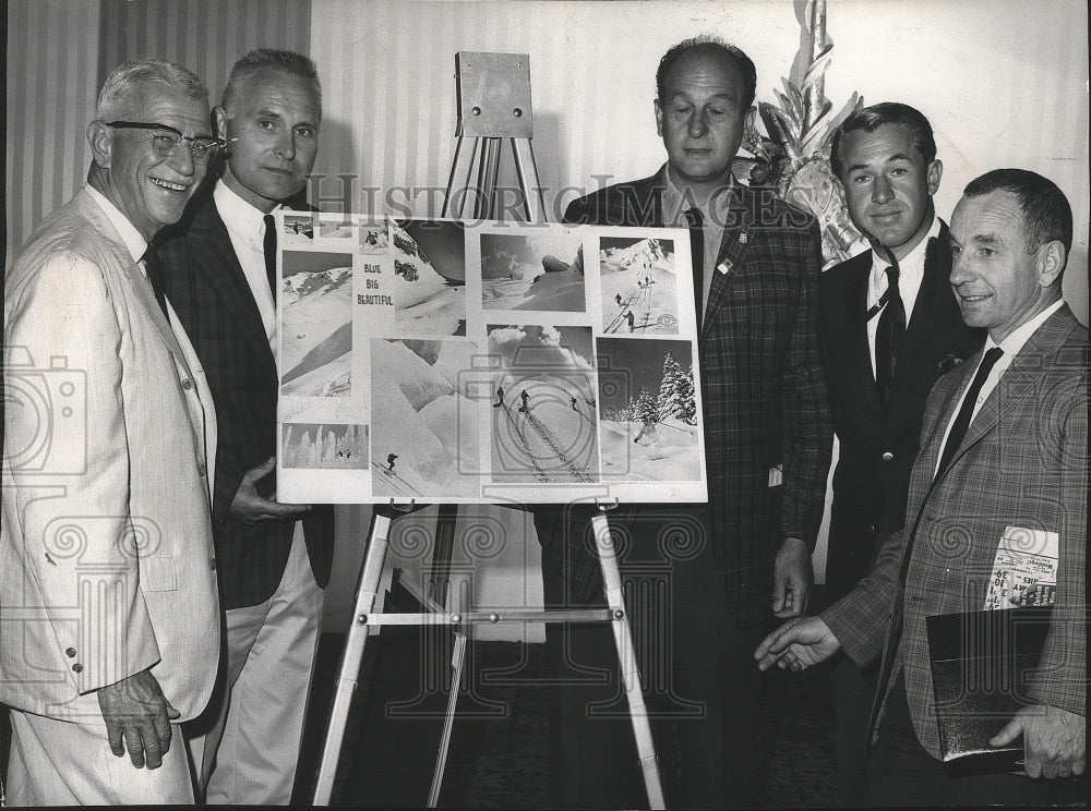 1965 Press Photo Dr. Amos Little &amp; the US Ski Association members at conference - Historic Images