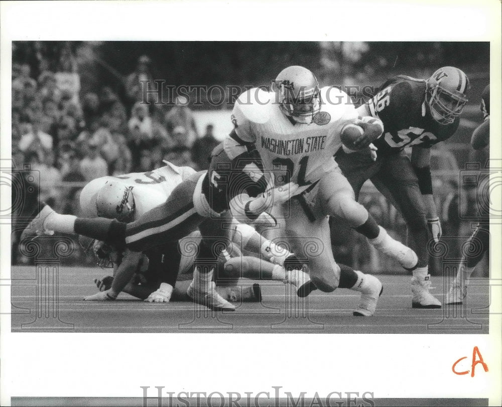 1989 Press Photo WSU Cougars football player, Steve Broussard - sps10371- Historic Images