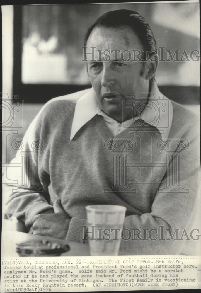 1976 Press Photo Bob Wolfe, President Ford&#39;s golf instructor in Vail, Colorado - Historic Images