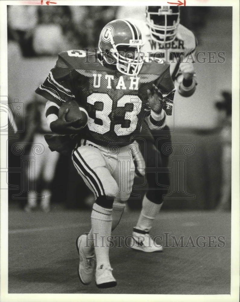 1984 Press Photo Football-Utah Running Back Eddy Leuts - sps10718- Historic Images