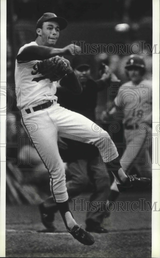 1989 Press Photo Spokane Indians baseball pitcher, Bobby Sheridan, in action- Historic Images